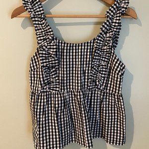 Gingham Babydoll Top